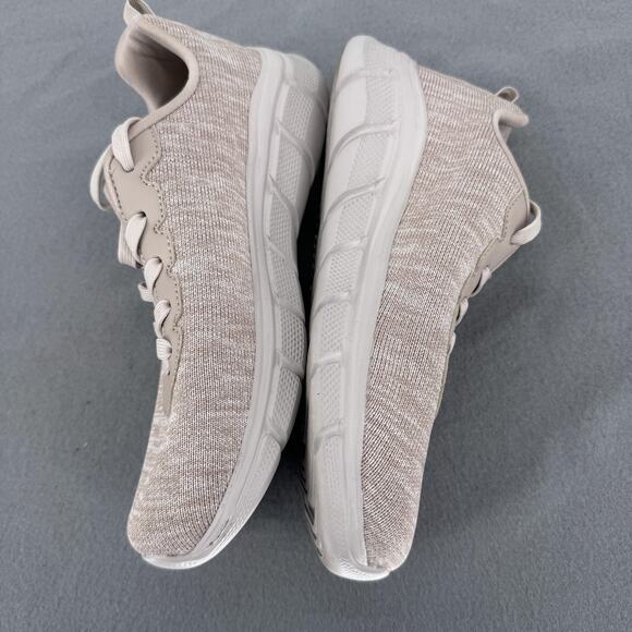 Skechers BOBS Shoes Womens Size 9.5 Taupe Memory Foam Lace Up Walking 117350 - Picture 10 of 12